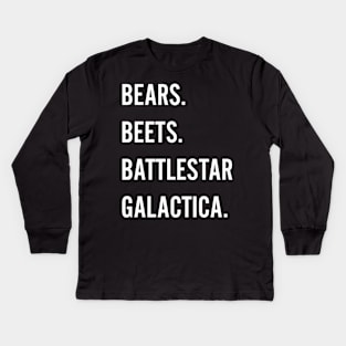 Bears beets battlestar galactica Kids Long Sleeve T-Shirt